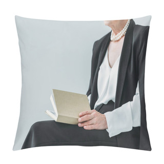 Personality  Senior Lady With Book Pillow Covers