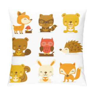 Personality Super Cute Woodland Creatures Set Pillow Covers