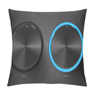 Personality  Set Of Black Volume Controls. Pillow Covers