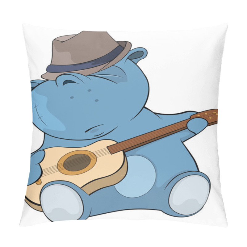 Personality  Little hippo, guitarist. pillow covers