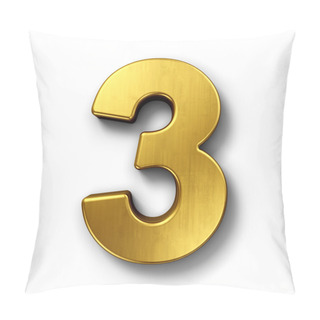 Personality  The Number 3 In Gold Pillow Covers