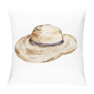 Personality  Watercolor Garden Beige Straw Panama Pillow Covers