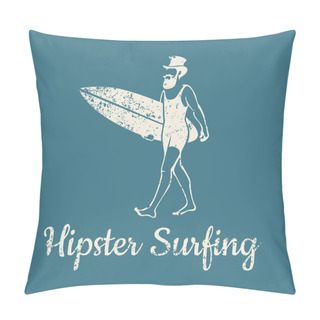 Personality  Hipster Surfing Logo Pillow Covers