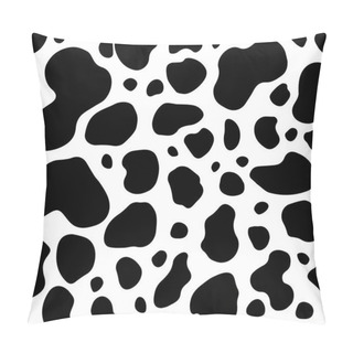Personality  Cow Texture Pattern Repeated Seamless Black And White Lactic Chocolate Animal Jungle Print Spot Skin Milk Day Pillow Covers
