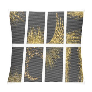 Personality  Set Glitter Background With Glowing Lights. Golden Sparks On A Black Backdrop. Kit For Decorating Festive Greeting Cards Pillow Covers