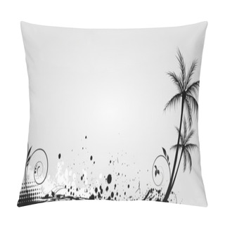 Personality  Palm Trees On Grunge Background Pillow Covers