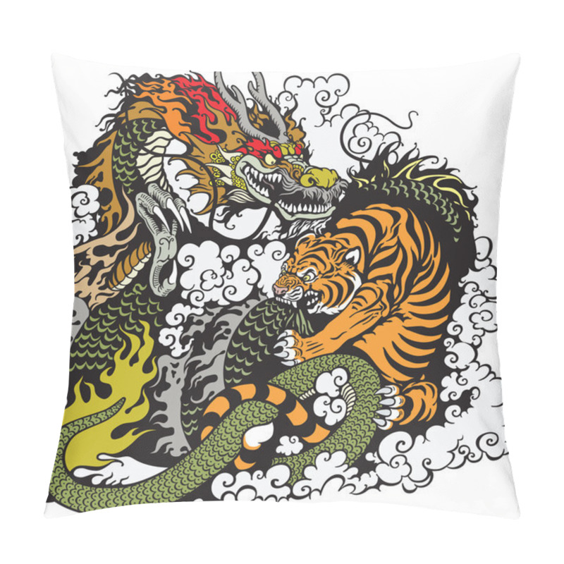 Personality  Dragon and tiger fighting pillow covers
