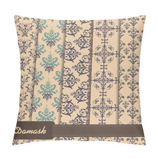 Personality  Set Of Seamless Pattern On Damask Theme Pillow Covers
