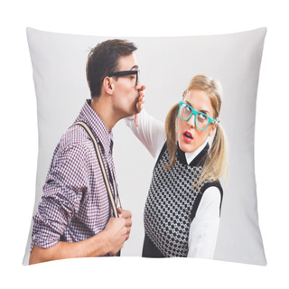 Personality  Nerdy Man Is Trying To Kiss His Nerdy Lady Pillow Covers