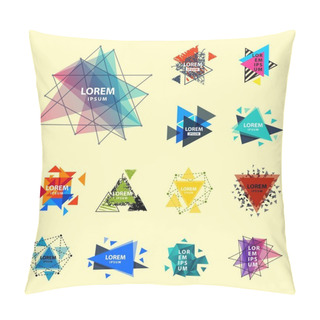 Personality  Sacred Geometry Triangle Abstract Logo Figures Elements Mystic Polygon Creative Triangulum Vector Illustration Pillow Covers