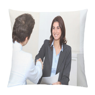 Personality  Job Applicant Having An Interview Pillow Covers
