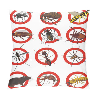 Personality  Pests Icon - Color Pillow Covers