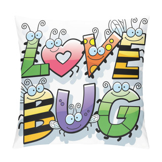 Personality  Cartoon Love Bug Text Pillow Covers