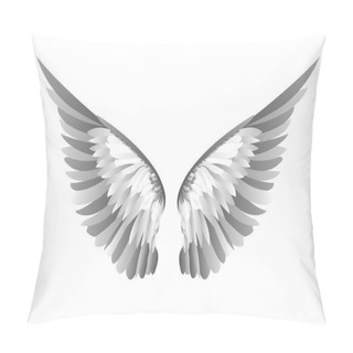 Personality  Wings. Vector Illustration On White Background. Black And White  Pillow Covers