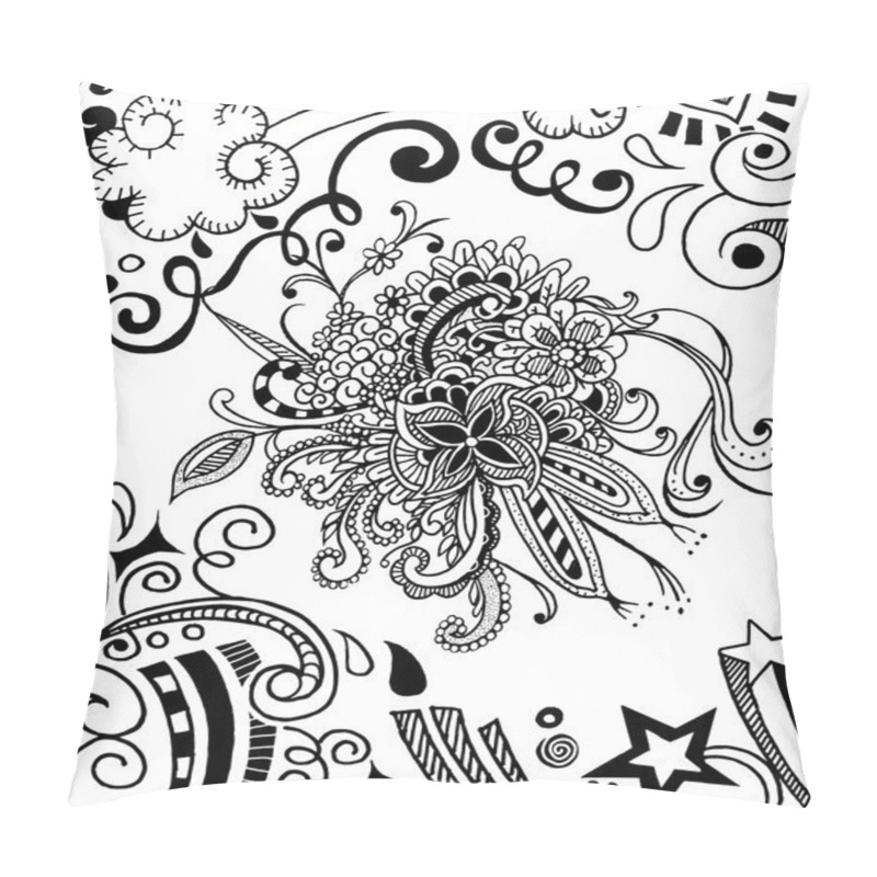 Personality  Hand drawing Doodle pattern pillow covers