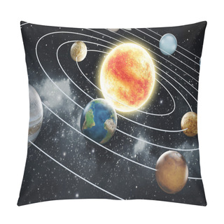 Personality  Solar System Illustration Pillow Covers
