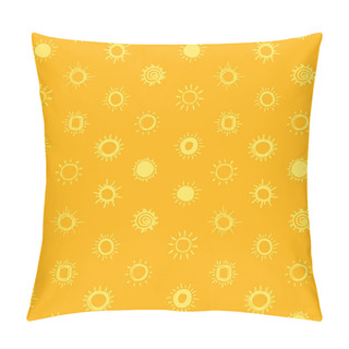 Personality  Seamless Pattern With Doodle Suns, Abstract Background Pillow Covers