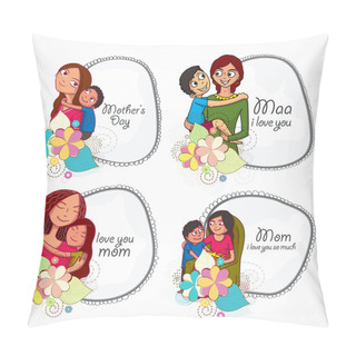 Personality  Stylish Frames For Happy Mother's Day Celebration. Pillow Covers