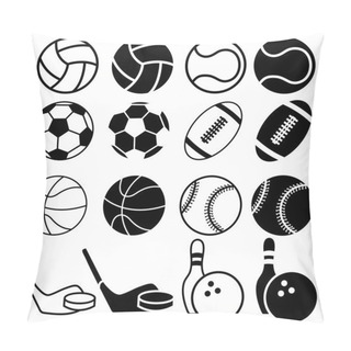 Personality  Set Of Sports Balls Icons. Pillow Covers