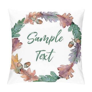 Personality  Oak Leaves Wreath In A Watercolor Style. Pillow Covers