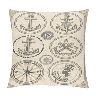 Personality  Vector Set With Isolated Anchors Pillow Covers