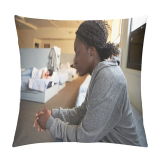 Personality  Women In Homeless Shelter Pillow Covers