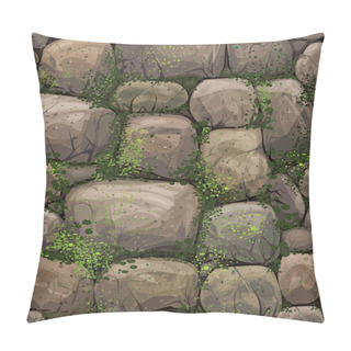 Personality  Stones Covered Moss. Pillow Covers