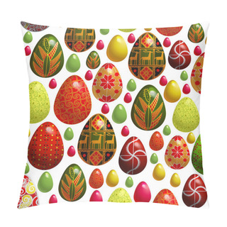 Personality  Vector Background With Easter Eggs Pillow Covers