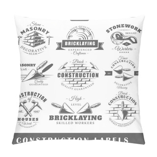 Personality  Vintage Construction Labels Pillow Covers
