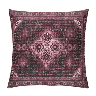 Personality  Persian Carpet Texture, Abstract Ornament. Rhombus Mandala Pattern, Middle Eastern Traditional Fabric Texture. Red Maroon Orange Brown Lime Yellow Violet Pink Purple Gold Toned, Useful As Background Pillow Covers