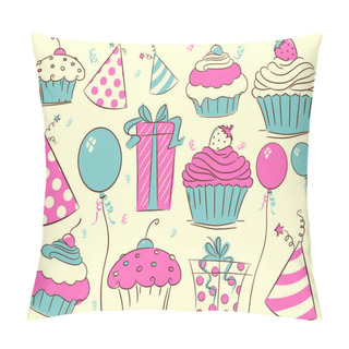Personality  Birthday Design Elements Pillow Covers