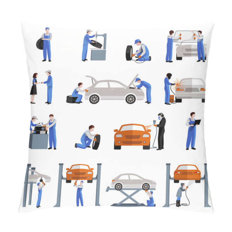 Personality  Mechanic Icons Set pillow covers