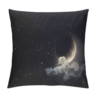 Personality  Night Sky With Stars And Moon. Elements Of This Image Furnished By NASA Pillow Covers