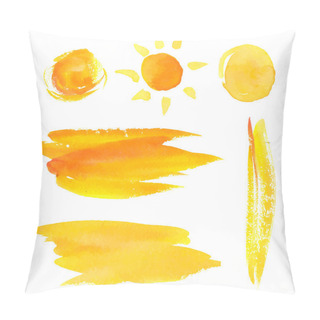 Personality  Set Of Paint Brush Strokes And Splotches. Pillow Covers