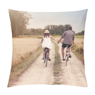 Personality  Romantic Couple Cycling Together Pillow Covers