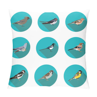 Personality Flat Icons Birds Pillow Covers