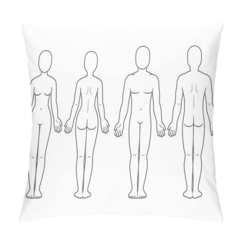Personality  Male and female body front and back pillow covers