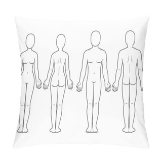 Personality  Male And Female Body Front And Back Pillow Covers