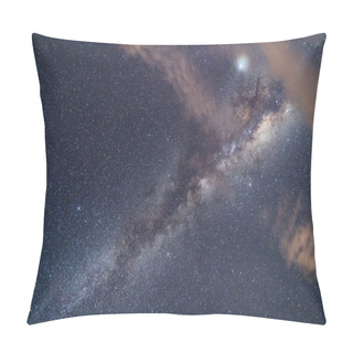 Personality  Close Up Of The Milky Way With Bright Stars On Blue Sky At Night Pillow Covers