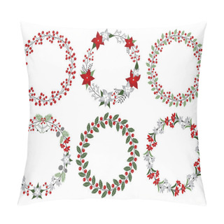 Personality  Christmas Wreath Set Pillow Covers