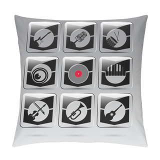 Personality  Set Of Musical Instruments Pillow Covers