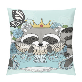 Personality  Adorable Raccoon Coloring Page Pillow Covers