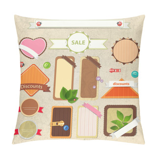 Personality  Vintage Sale Signs Vector Illustration   Pillow Covers