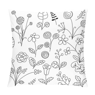 Personality  Foliage Elements Doodle Art Pillow Covers