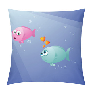 Personality  Fishes In Love Pillow Covers