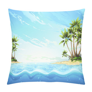 Personality  Tropical Island With Palm Pillow Covers
