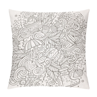 Personality  Cartoon Cute Doodles Hand Drawn Autumn Illustration Pillow Covers