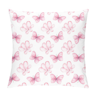 Personality  Flowers And Butterflies Seamless Raster Pattern Pillow Covers