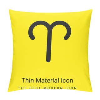 Personality  Aries Symbol Minimal Bright Yellow Material Icon Pillow Covers