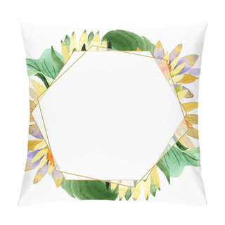 Personality  Yellow Lotus. Floral Botanical Flower. Wild Spring Leaf Wildflower Isolated. Watercolor Background Illustration Set. Watercolour Drawing Fashion Aquarelle Isolated. Frame Border Ornament Square. Pillow Covers